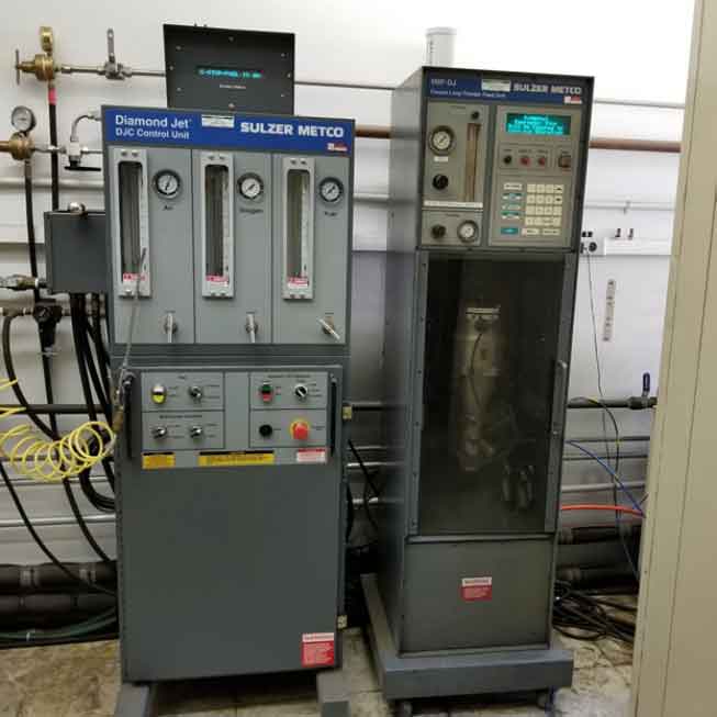 Sulzer Metco diamond jet HVOF thermal spray system, with 9MP-DJ powder feeder